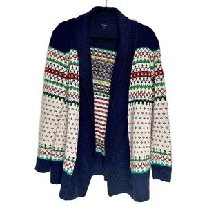 Talbots Women Classic Timeless Fair Isle Cardigan Warm Cozy Sweater Size S